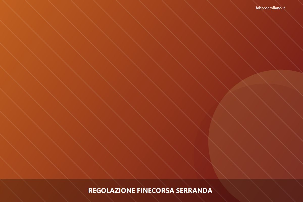 Regolazione finecorsa serranda a Milano | Flavio, serramentista
